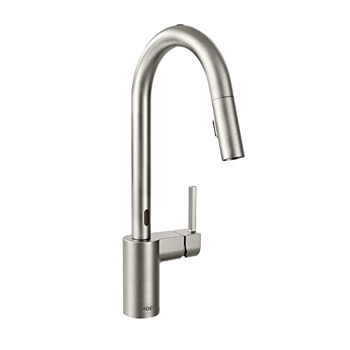 Moen Align Spot Resist Stainless Motionsense Two-Sensor Touchless One-Handle High Arc Modern Pulldown Kitchen Faucet with Reflex, 7565ESRS