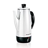 Hamilton Beach 12 Cup Electric Percolator Coffee Maker, Stainless Steel, Quick Brew, Vintage Spout