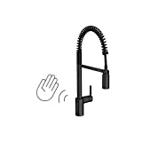 Moen Align Matte Black Motionsense Wave Sensor Touchless One-Handle High Arc Spring Pre-Rinse Pulldown Kitchen Faucet with Sprayer, Kitchen Sink Faucet for Bar, Farmhouse, Commercial, 5923EWBL