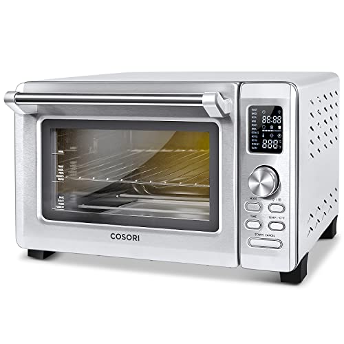COSORI Toaster Oven Combo, 11-in-1 Convection oven countertop, Rotisserie & Dehydrator, 12 inch pizza, 52 Recipes & 6 Accessories, CO125-TO, Stainless steel
