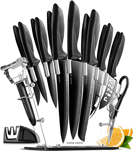 Home Hero Kitchen Knife Set - 17 piece Chef Knife Set with Stainless Steel Knives Set for Kitchen with Accessories