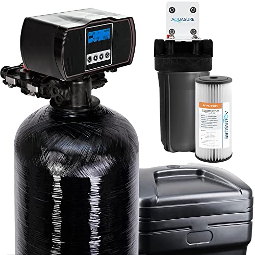 Aquasure Harmony Series 48,000 Grain Water Softener with Fine Mesh Resin For Iron Removal and Pleated Sediment Pre-filter (48,000 Grain)