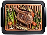 Gotham Steel Smokeless Grill, Indoor Grill, Nonstick Ceramic Electric Grill – Dishwasher Safe Surface, Temperature Control, Metal Utensil Safe, Barbeque Indoors with Virtually No Smoke, As Seen on TV