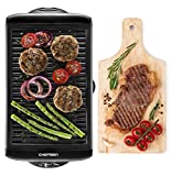Chefman Electric Smokeless Indoor Grill w/Non-Stick Cooking Surface & Adjustable Temperature Knob from Warm to Sear for Customized BBQing, Dishwasher Safe Removable Water Tray, Black